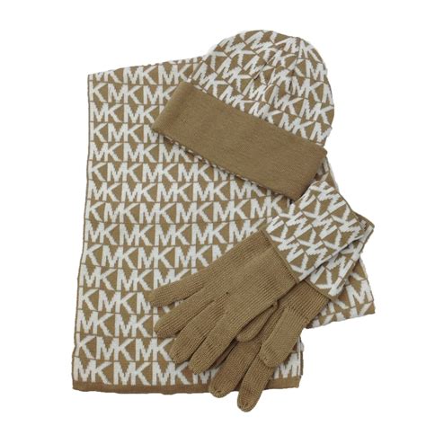 michael kors scarf gift set|Michael Kors hat and gloves.